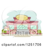 Poster, Art Print Of Cafe And Super Market Exterior
