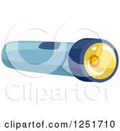 Clipart Of A Blue Flashlight Royalty Free Vector Illustration