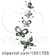 Clipart Of A Dark Greek Borer Of Flying Butterflies Royalty Free Vector Illustration