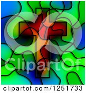 Clipart Of A Stained Glass Christian Cross Design Royalty Free Illustration by Prawny