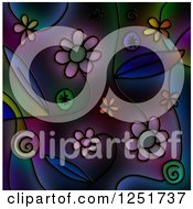Poster, Art Print Of Stained Glass Background Of Flowers