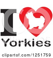 I Heart Yorkies Dog Design