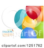 Clipart Of Colorful Party Balloons With Sample Text Royalty Free Vector Illustration