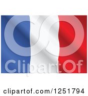 Clipart Of A Rippling French Flag Royalty Free Vector Illustration