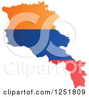 Clipart Of An Armenian Flag Map Royalty Free Vector Illustration
