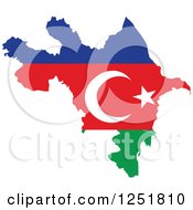 Poster, Art Print Of Azerbaijan Flag Map