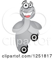 Clipart of a Happy Man Skateboarding - Royalty Free Vector Illustration by Andrei Marincas #COLLC1251817-0167