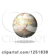 Poster, Art Print Of 3d Fractal Globe And Shadow On White