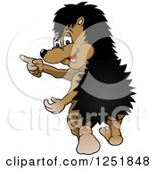 Clipart Of A Hedgehog Walking And Pointing Royalty Free Vector Illustration by dero