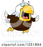 Flying Happy Bald Eagle