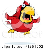 Happy Red Cardinal Bird Flying