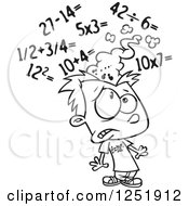 Poster, Art Print Of Black And White Boy Getting A Sore Head From Math