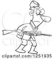 Black And White Confederate Soldier With A Rifle