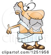 Clipart Of A Cartoon Socrates Gesturing Royalty Free Vector Illustration by toonaday