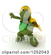 Poster, Art Print Of 3d Super Hero Tortoise Ready To Take Off In Flight