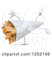 Clipart Of A 3d French Fries Character Cartwheeling Royalty Free Illustration