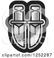 Clipart Of Silver Swords Royalty Free Vector Illustration