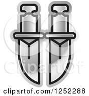 Clipart Of Silver Swords Royalty Free Vector Illustration