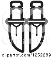 Clipart Of Black And White Swords Royalty Free Vector Illustration