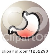 Clipart Of A Stomach Icon Royalty Free Vector Illustration by Lal Perera