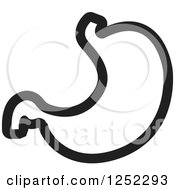 Clipart Of A Black And White Stomach Royalty Free Vector Illustration