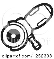 Clipart Of A Black And White Sander Machine Royalty Free Vector Illustration
