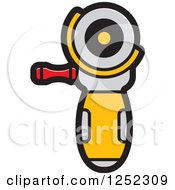Clipart Of A Yellow Sander Machine Royalty Free Vector Illustration