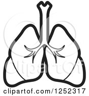 Clipart Of Black And White Lungs Royalty Free Vector Illustration