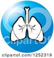 Clipart Of A Blue Lungs Icon Royalty Free Vector Illustration by Lal Perera