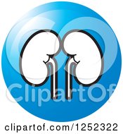 Clipart Of A Blue Kidneys Icon Royalty Free Vector Illustration