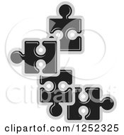 Poster, Art Print Of Black And Gray Jigsaw Puzzle Pieces