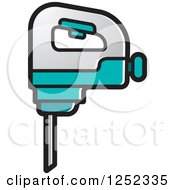 Clipart Of A Hand Drill Royalty Free Vector Illustration