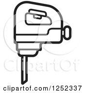 Clipart Of A Black And White Hand Drill Royalty Free Vector Illustration by Lal Perera