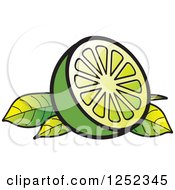 Poster, Art Print Of Sliced Lime And Leaves