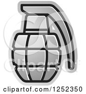 Clipart Of A Silver Grenade Royalty Free Vector Illustration
