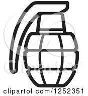 Clipart Of A Black And White Grenade Royalty Free Vector Illustration