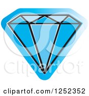 Clipart Of A Blue Diamond Royalty Free Vector Illustration by Lal Perera