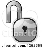 Clipart Of A Silver Open Padlock Royalty Free Vector Illustration by Lal Perera