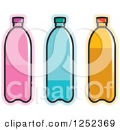 Poster, Art Print Of Pink Blue And Orange Water Bottles