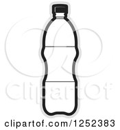 Clipart Of A Black And White Water Bottle And Gray Outline Royalty Free Vector Illustration