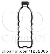 Clipart Of A Black And White Water Bottle And Gray Outline Royalty Free Vector Illustration