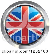 Clipart Of A Round British Flag Icon 2 Royalty Free Vector Illustration
