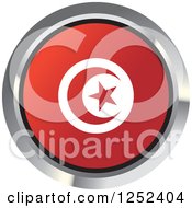 Clipart Of A Round Tunisian Flag Icon 2 Royalty Free Vector Illustration