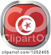 Clipart Of A Square Tunisian Flag Icon Royalty Free Vector Illustration