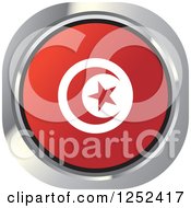 Clipart Of A Round Tunisian Flag Icon Royalty Free Vector Illustration