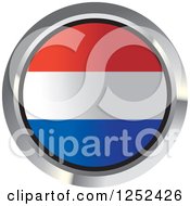 Clipart Of A Round Dutch Flag Icon 2 Royalty Free Vector Illustration