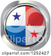 Clipart Of A Round Panama Flag Icon Royalty Free Vector Illustration