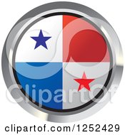 Clipart Of A Round Panama Flag Icon 2 Royalty Free Vector Illustration
