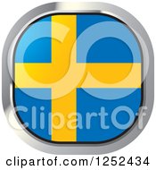 Clipart Of A Square Swedish Flag Icon Royalty Free Vector Illustration