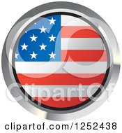 Poster, Art Print Of Round American Flag Icon 2